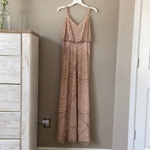 Blush pink Adrianna Papell prom dress